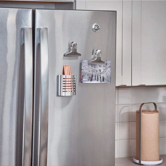 📷🩵Brushed Stainless Steel Magnetic Pen/Pencil/Makeup Brush Holder - Picture 7 of 7